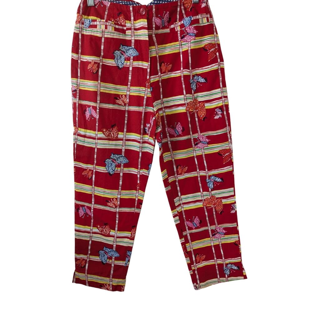 Lilly Pulitzer Sz 4 BAMBOO & BUTTERFLY Cropped Capri Pants, Slacks Vintage